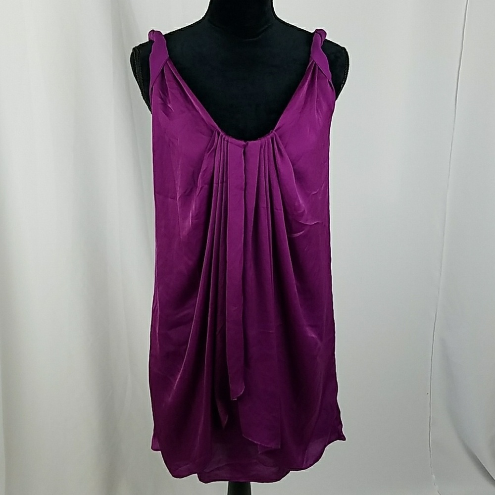 Diane Von Furstenberg women 2 sleeveless cocktail dress tunic layered minimalist
